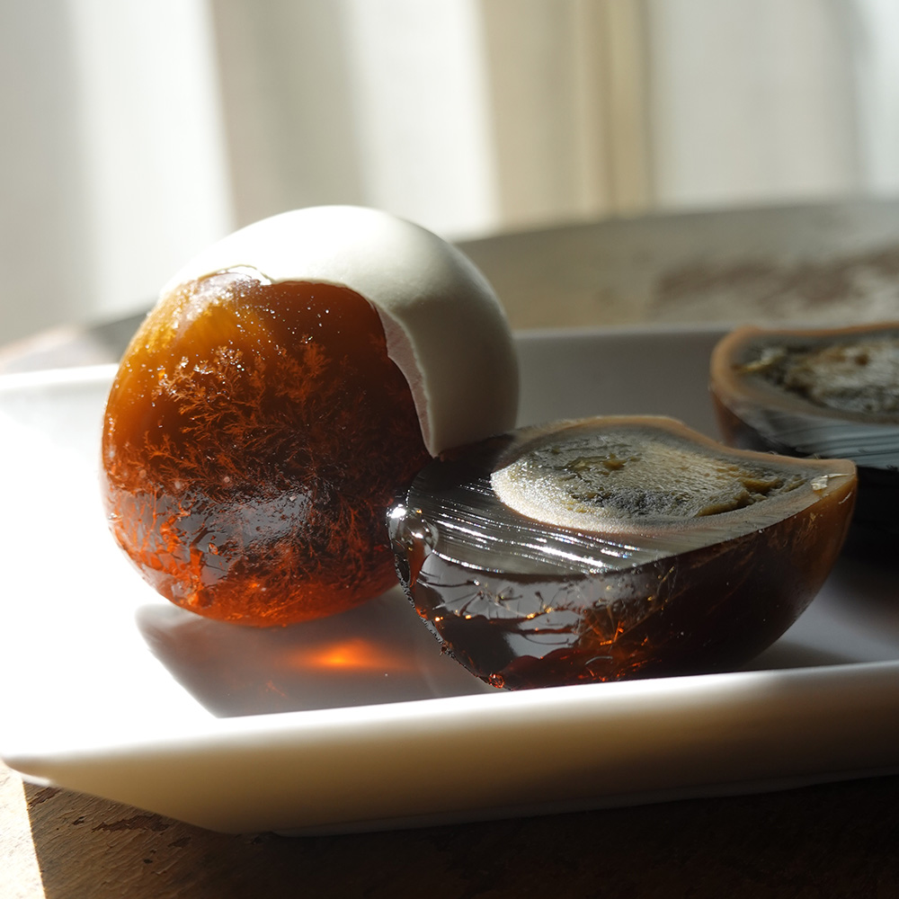 Pidan with creamy yolk